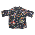 Womens Printed Shirt Black Collared Floral M