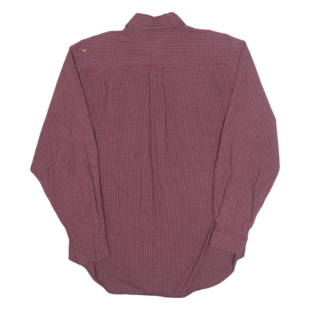 NAUTICA Mens Shirt Maroon Check Long Sleeve M