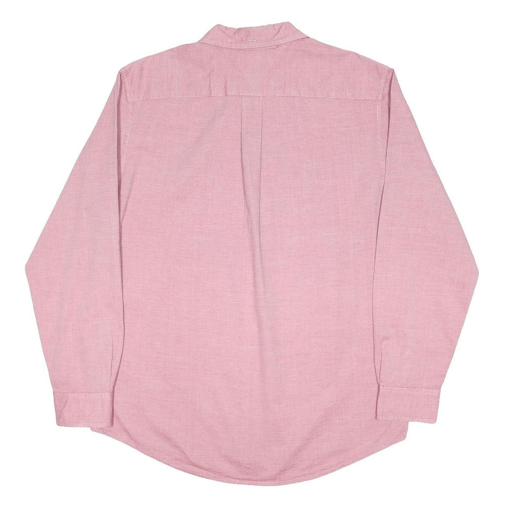 TOMMY HILFIGER Mens Pink Long Sleeve Shirt L Classic Button Cotton Blend