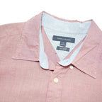 TOMMY HILFIGER Mens Pink Long Sleeve Shirt L Classic Button Cotton Blend