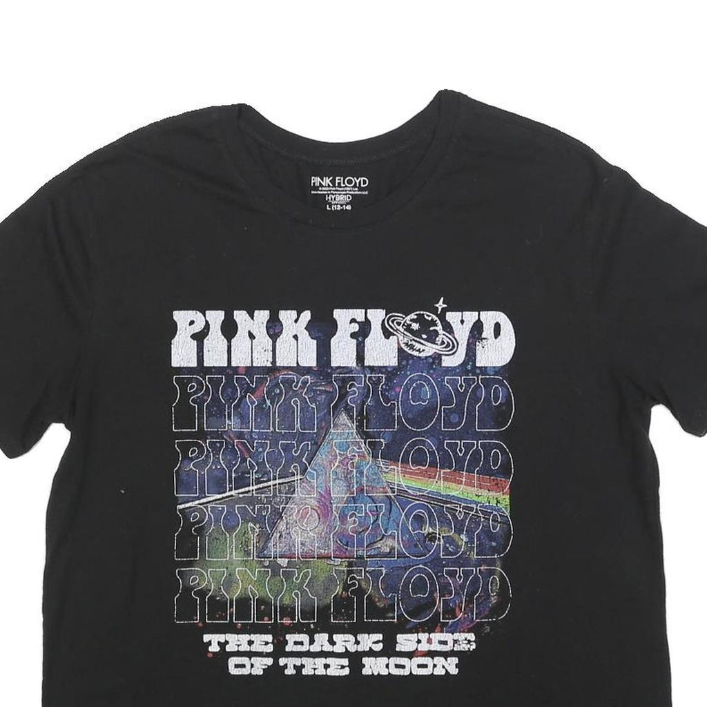 PINK FLOYD Womens Black Graphic T-Shirt L Short Sleeve Crew Neck Dark Side