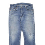 LEVI'S 513 Mens Jeans Blue Regular Straight Denim Medium W33 L30 Distressed Zip