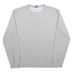 CHAMPION Mens Grey Crew Neck L Cotton Blend Pullover Sweatshirt Casual