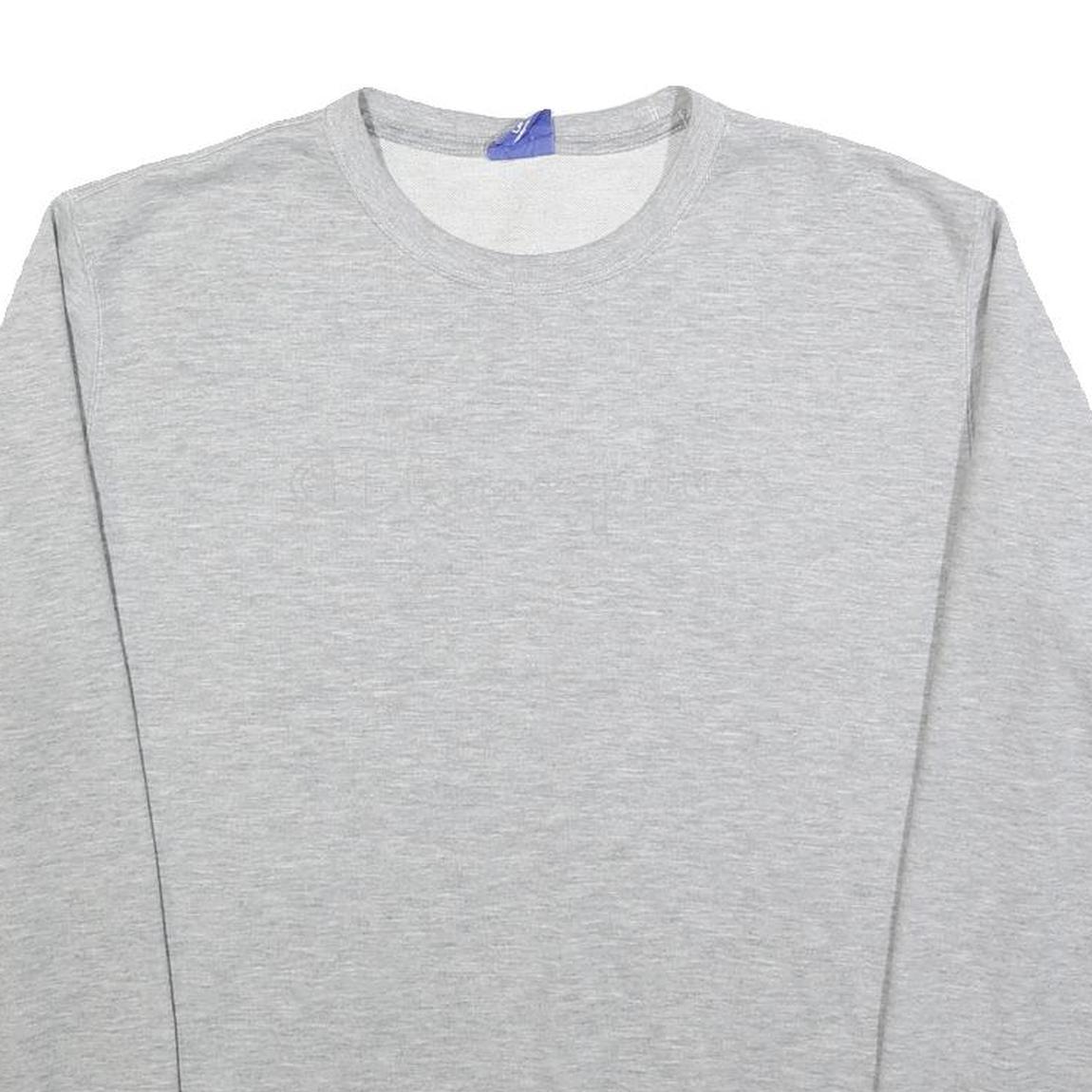 CHAMPION Mens Grey Crew Neck L Cotton Blend Pullover Sweatshirt Casual