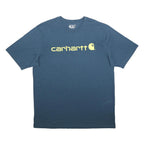 CARHARTT Mens Blue Yellow Logo Graphic T-Shirt XL Short Sleeve Crew Neck Casual