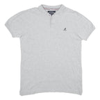 KANGOL Mens Grey Short Sleeve Plain Polo Shirt M British Casual Cotton