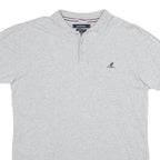 KANGOL Mens Grey Short Sleeve Plain Polo Shirt M British Casual Cotton