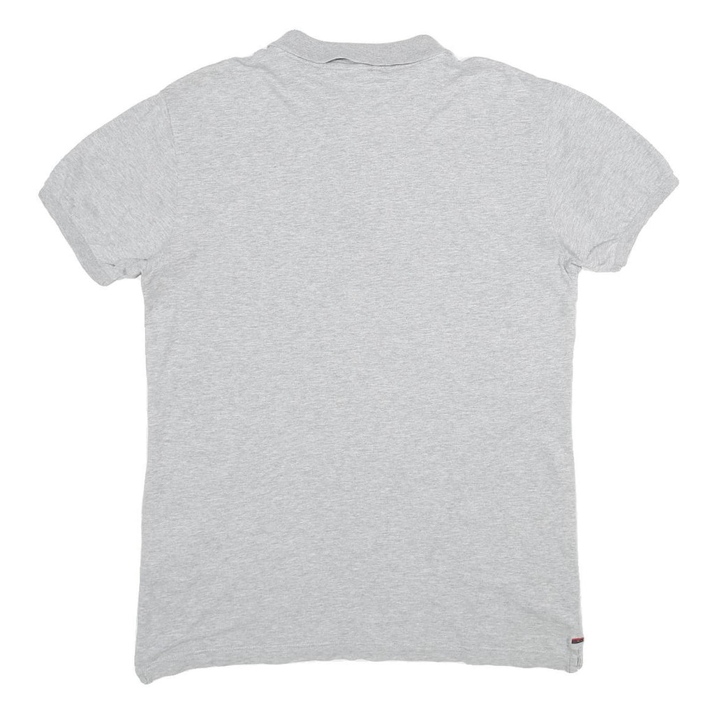 KANGOL Mens Grey Short Sleeve Plain Polo Shirt M British Casual Cotton