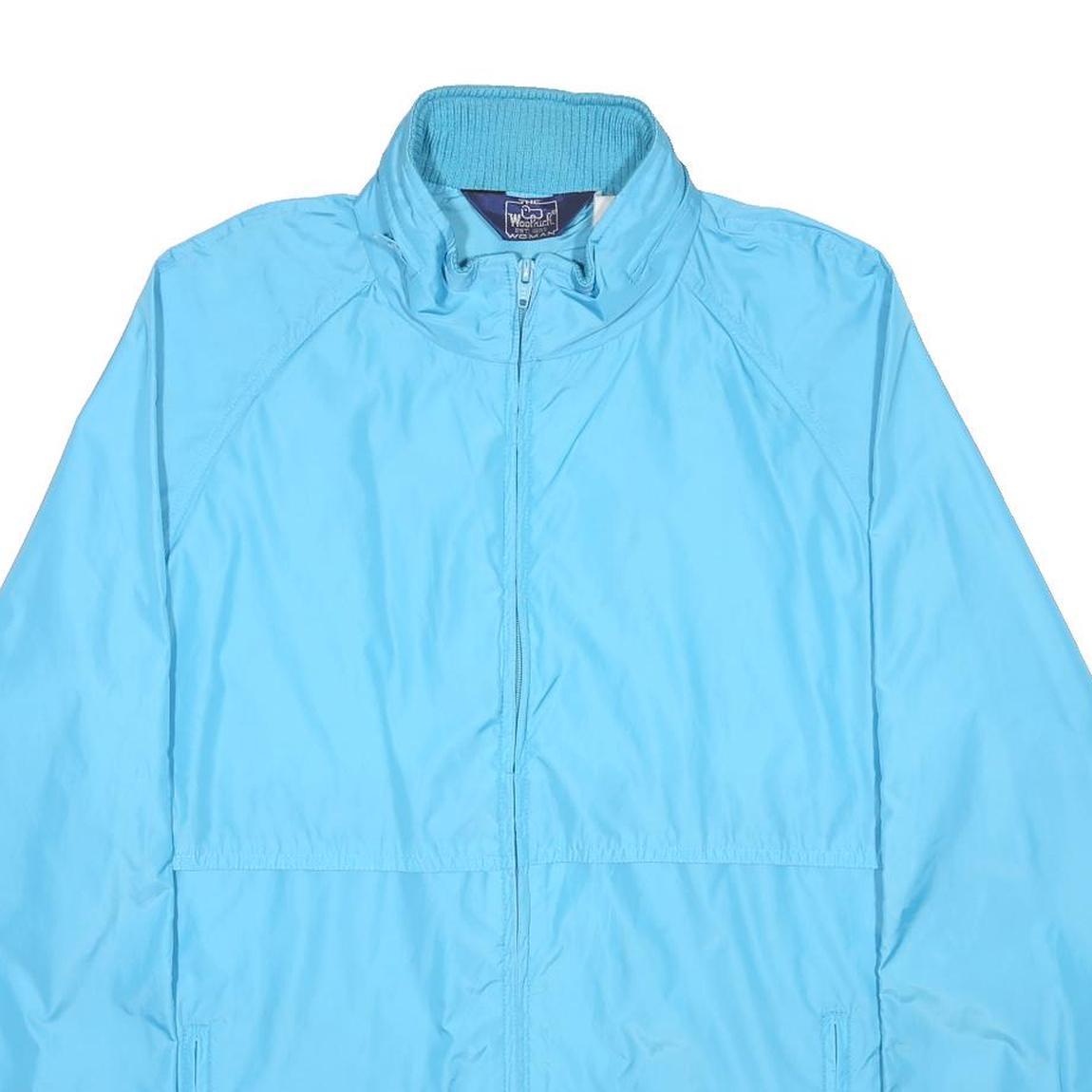 WOOLRICH Womens Blue Synthetic Jacket M Lightweight Zip Plain Outdoor Casual
