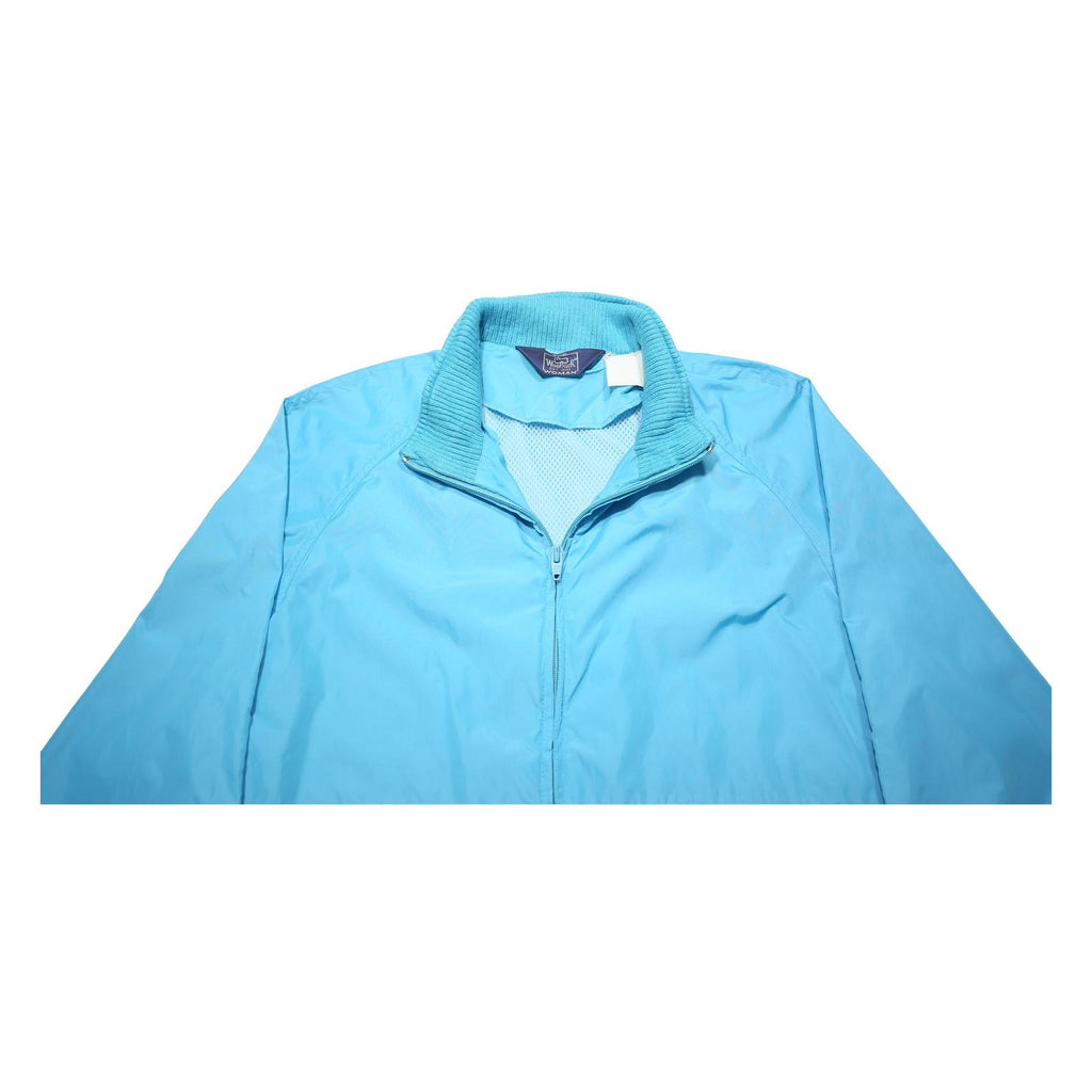 WOOLRICH Womens Blue Synthetic Jacket M Lightweight Zip Plain Outdoor Casual