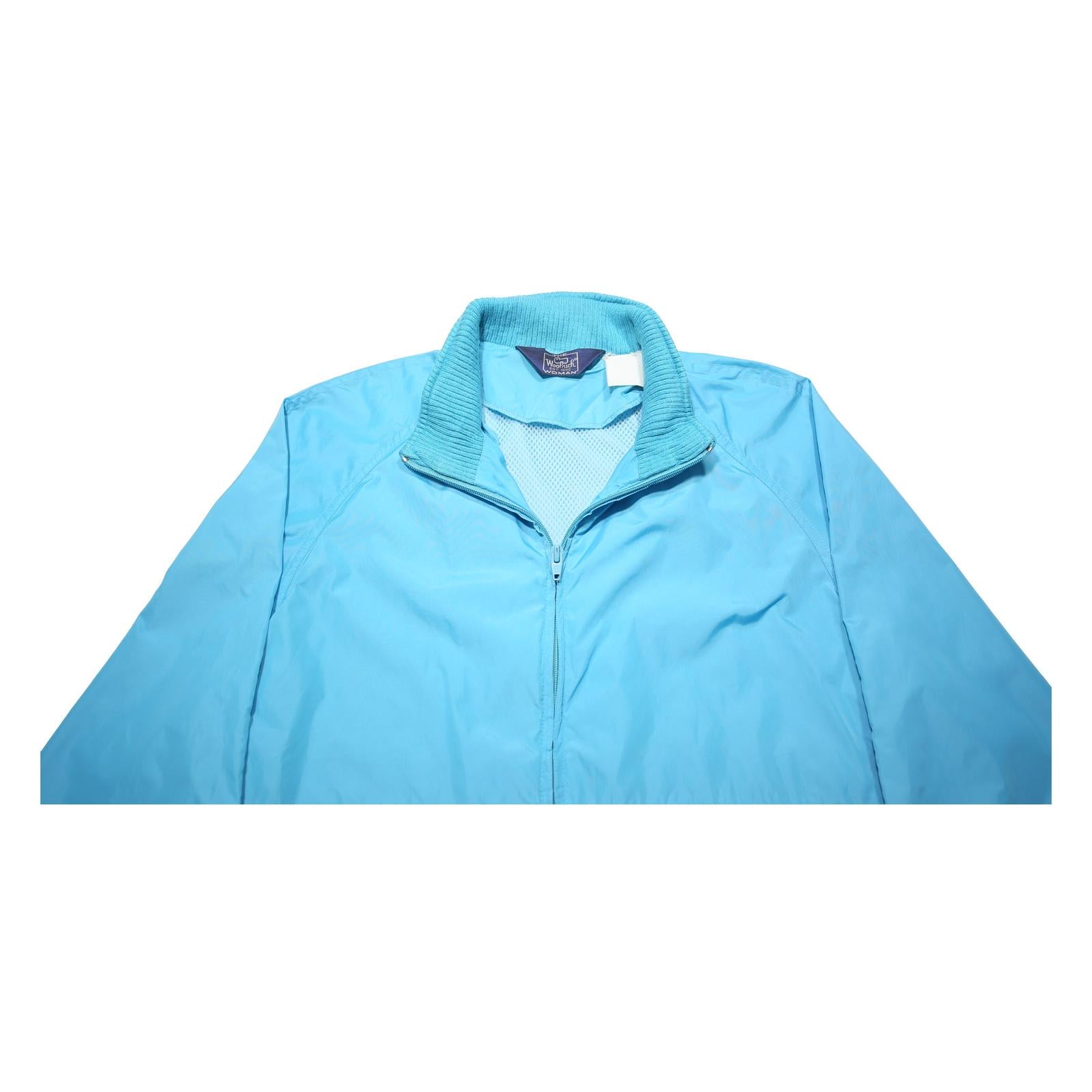 WOOLRICH Womens Blue Synthetic Jacket M Lightweight Zip Plain Outdoor Casual