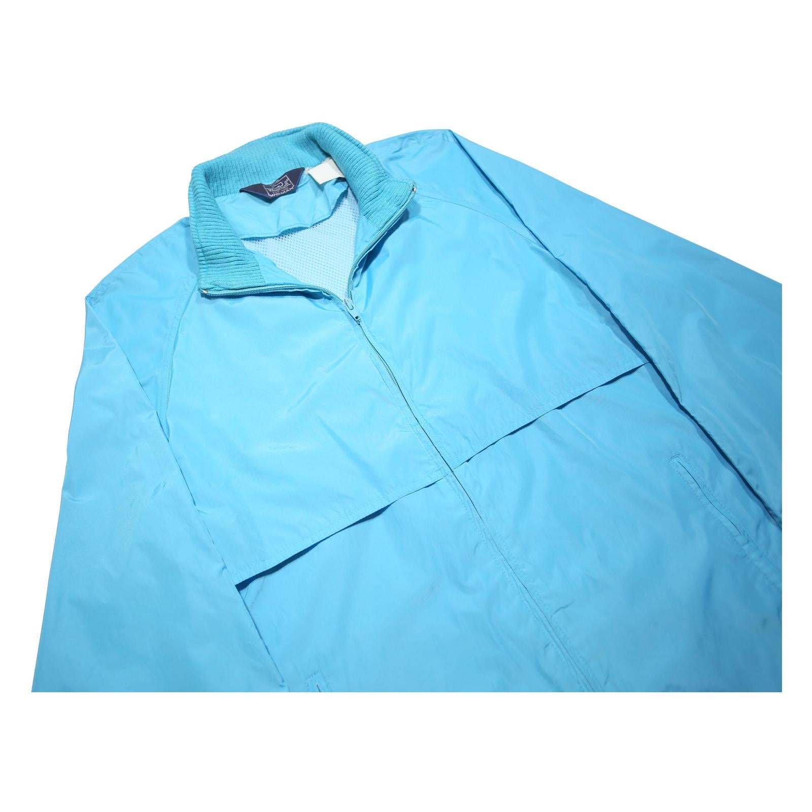 WOOLRICH Womens Blue Synthetic Jacket M Lightweight Zip Plain Outdoor Casual