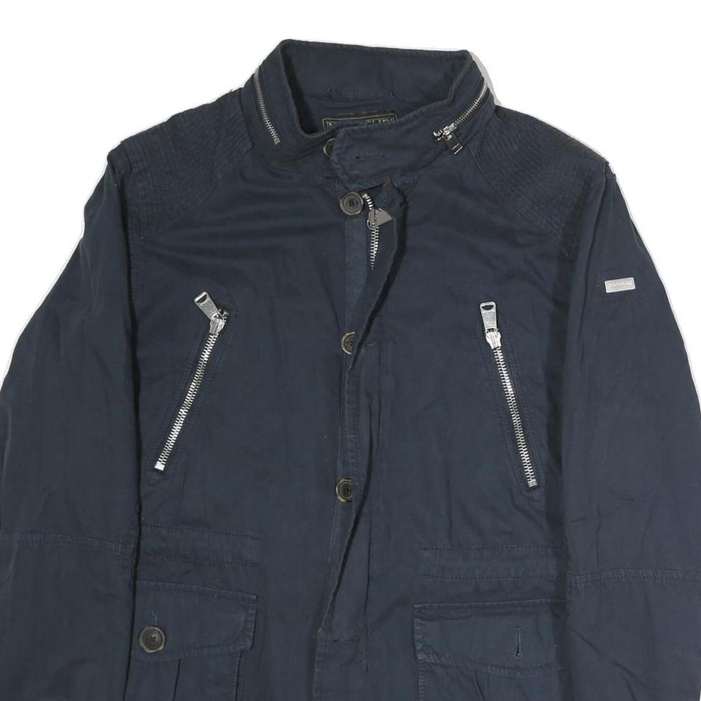 NAPAPIJRI Mens Navy Blue Jacket M Cotton Zip Military Casual Lightweight