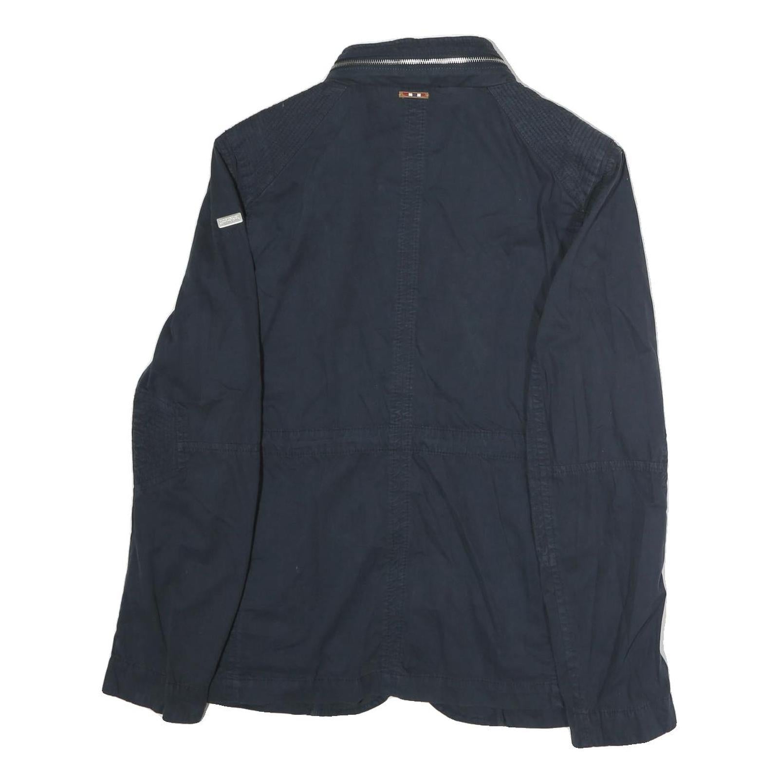 NAPAPIJRI Mens Navy Blue Jacket M Cotton Zip Military Casual Lightweight