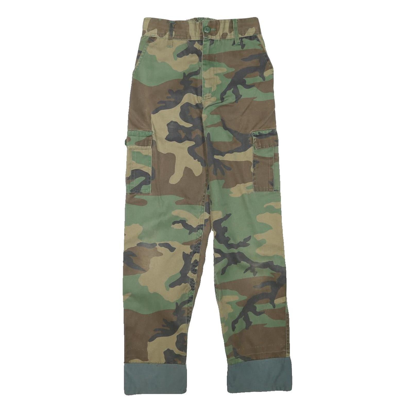 MFH Mens Cotton Blend Camouflage Regular Fit Straight Leg Trousers W24 L29