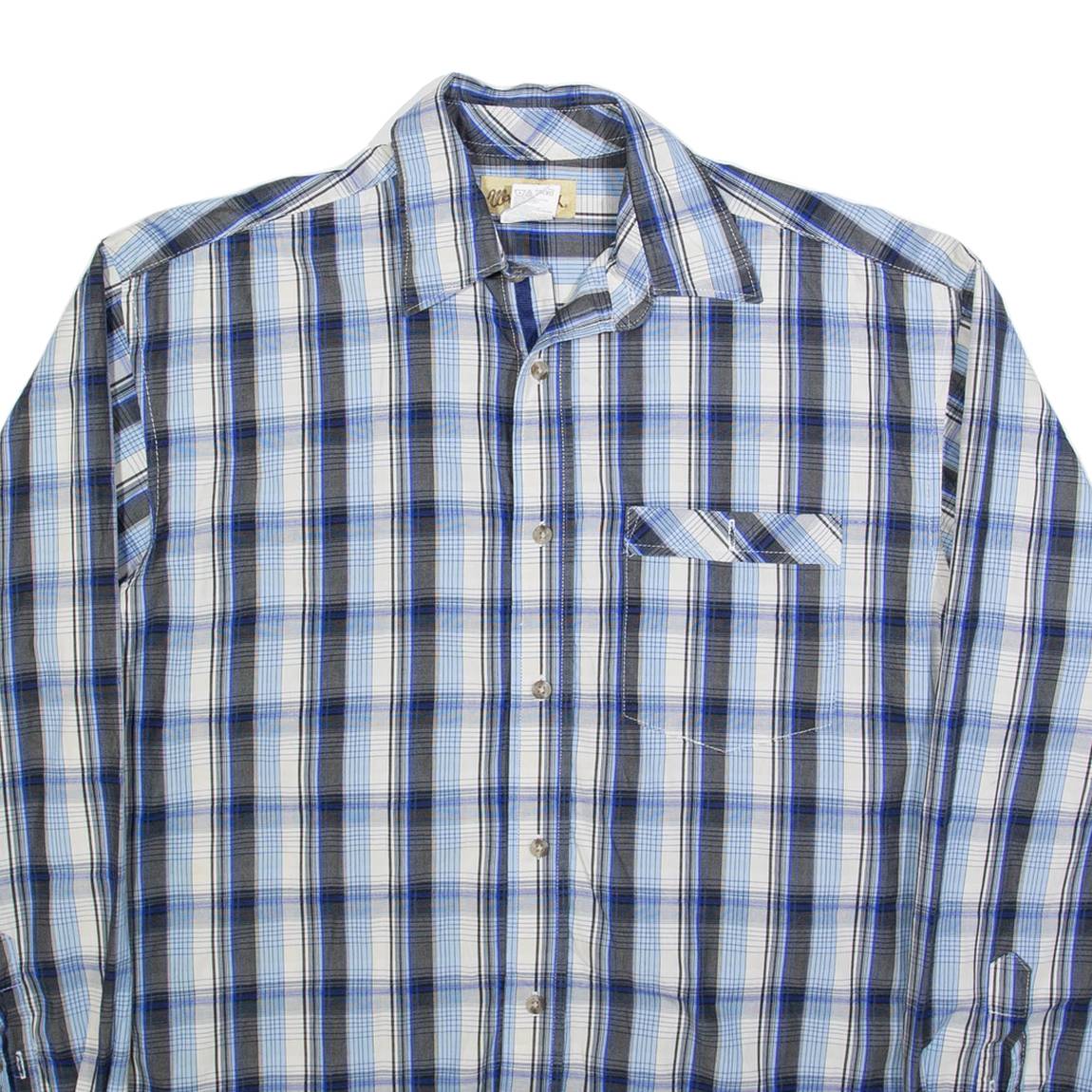 WRANGLER Mens Shirt Blue Check Long Sleeve M