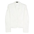 JOSEPH Womens White Classic Jacket S Polyester Blend Plain Button Closure