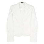 JOSEPH Womens White Classic Jacket S Polyester Blend Plain Button Closure
