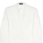JOSEPH Womens White Classic Jacket S Polyester Blend Plain Button Closure