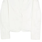 JOSEPH Womens White Classic Jacket S Polyester Blend Plain Button Closure