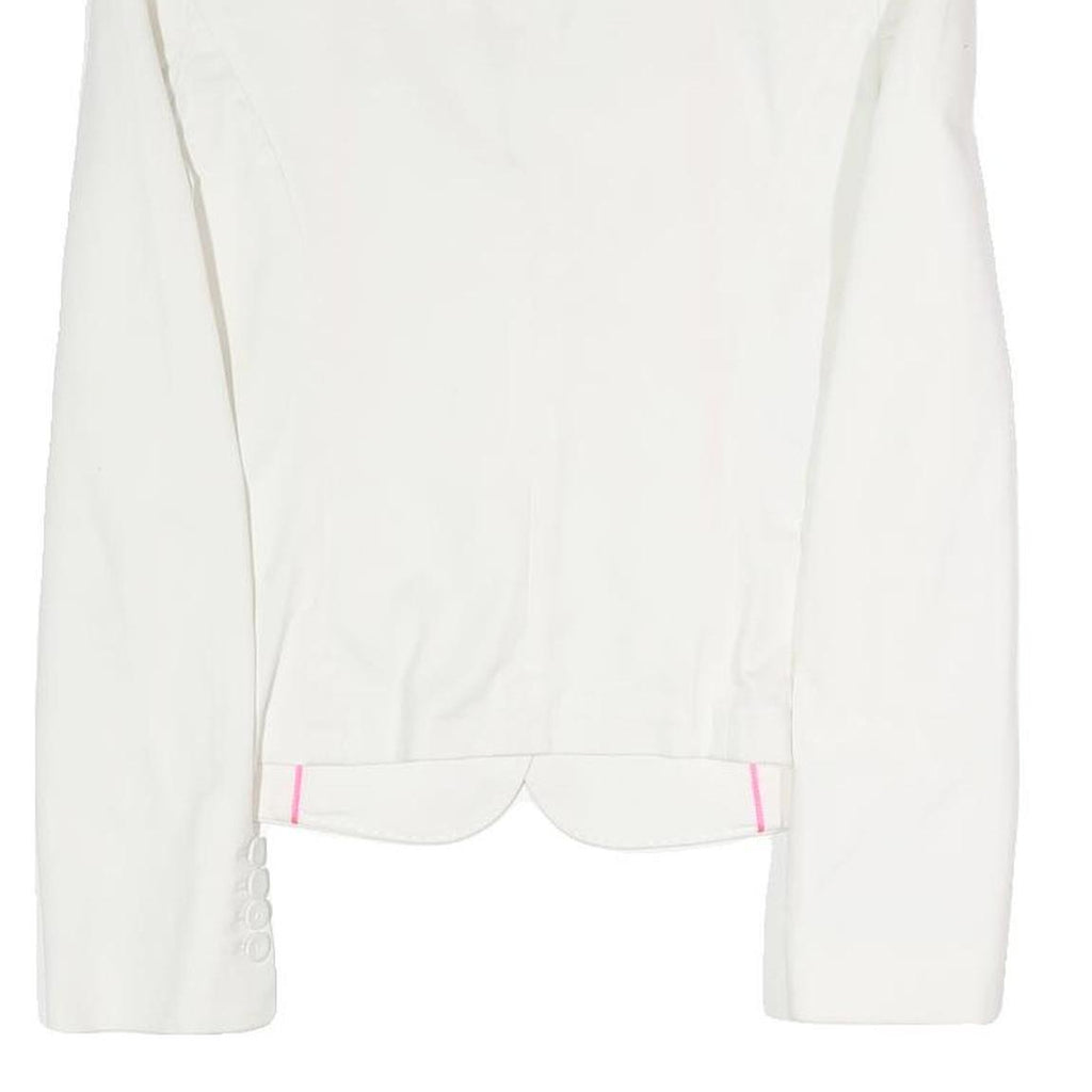 JOSEPH Womens White Classic Jacket S Polyester Blend Plain Button Closure