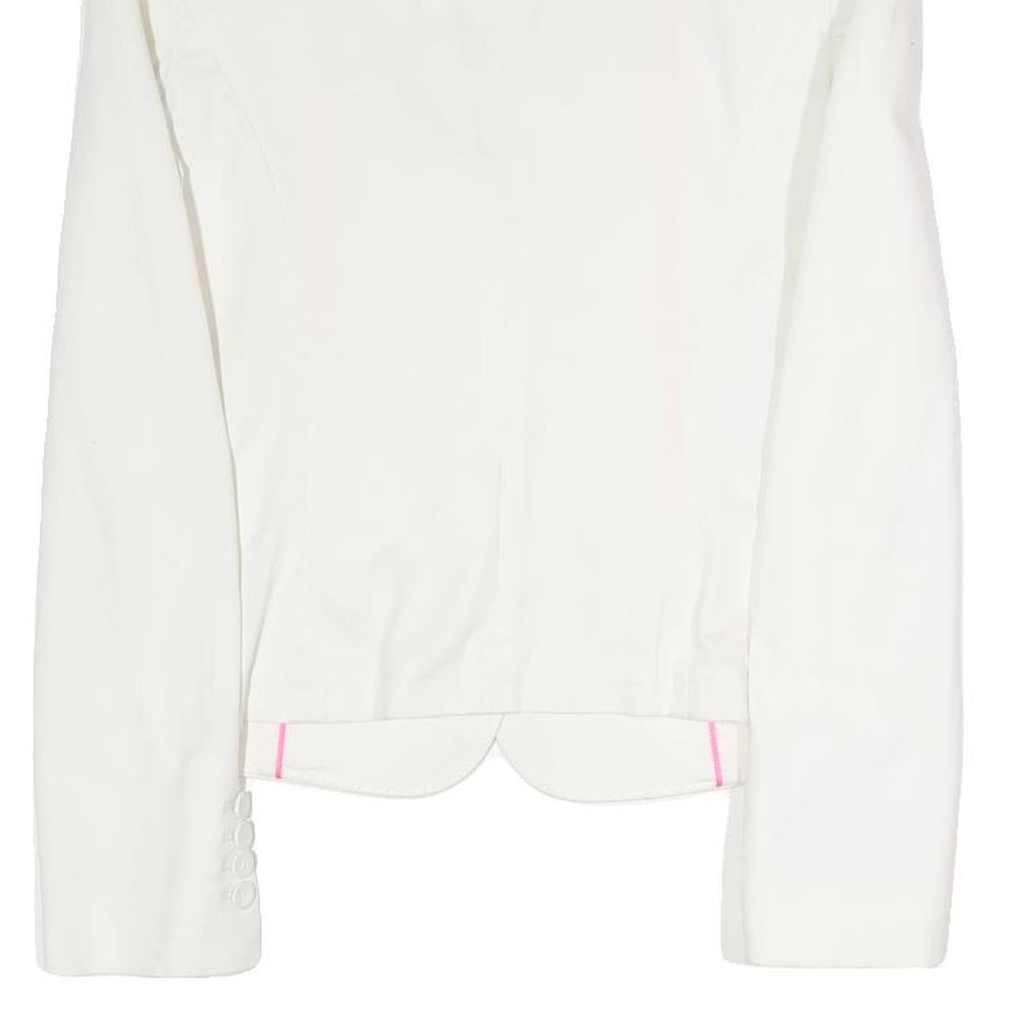 JOSEPH Womens White Classic Jacket S Polyester Blend Plain Button Closure