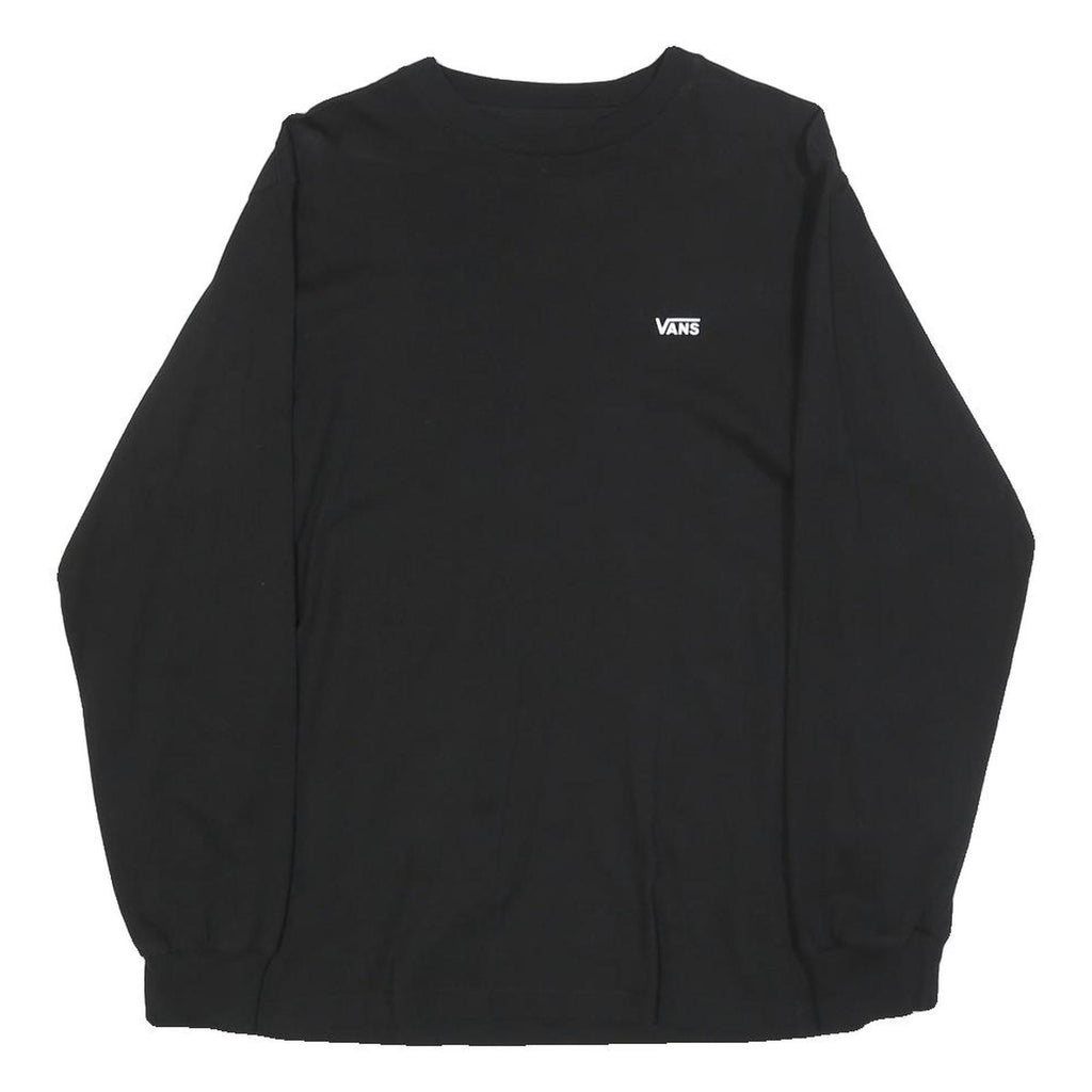 VANS Mens Black Long Sleeve Crew Neck T-Shirt S Cotton Blend Casual