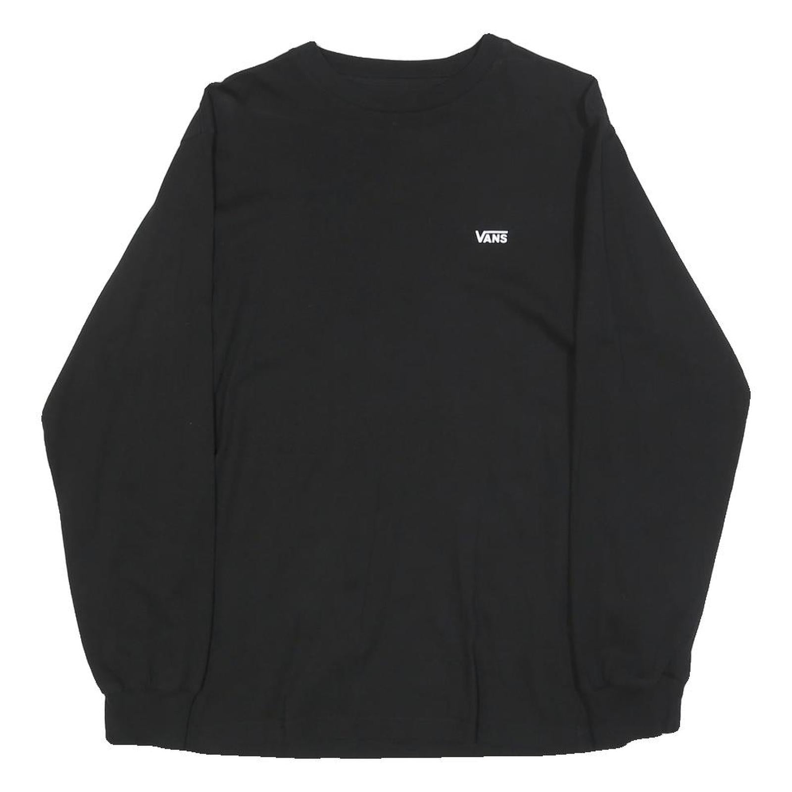 VANS Mens Black Long Sleeve Crew Neck T-Shirt S Cotton Blend Casual