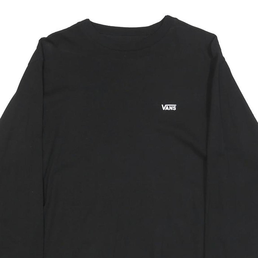 VANS Mens Black Long Sleeve Crew Neck T-Shirt S Cotton Blend Casual
