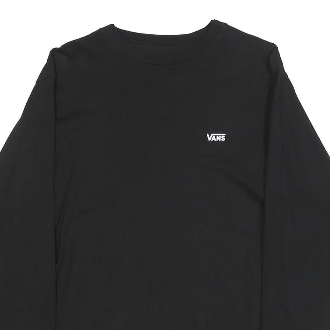 VANS Mens Black Long Sleeve Crew Neck T-Shirt S Cotton Blend Casual