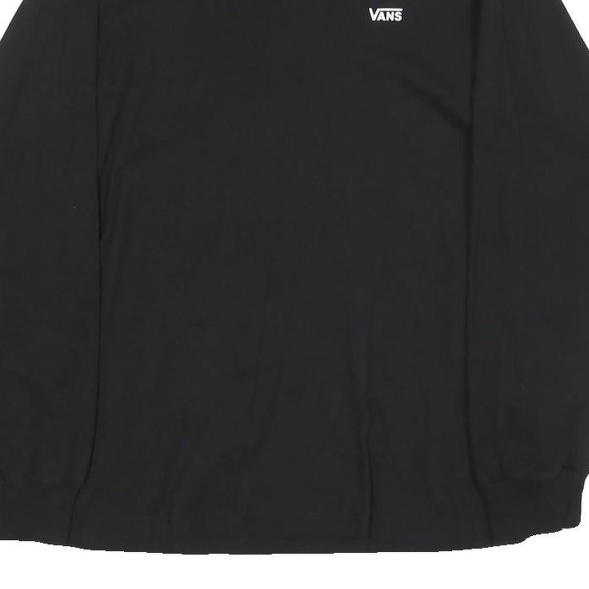 VANS Mens Black Long Sleeve Crew Neck T-Shirt S Cotton Blend Casual
