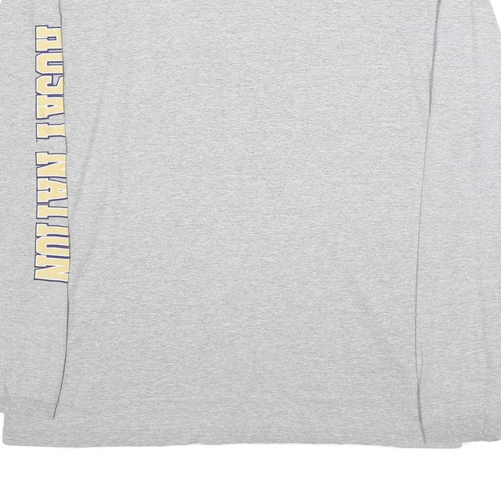 NCAA Mens Grey Washington Graphic T-Shirt XL Long Sleeve Crew Neck College