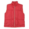 FY DA Womens Red Nylon Puffer Jacket M Zip Sleeveless Classic Winter Outerwear