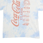 COCA COLA Mens White & Blue Graphic T-Shirt M Short Sleeve Crew Neck Logo Print