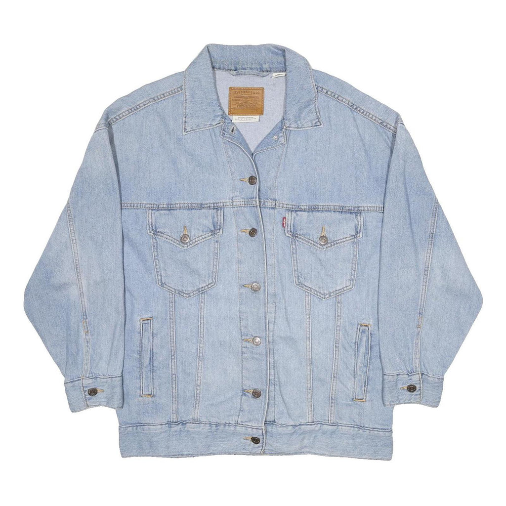 LEVI'S Womens Blue Denim Button Jacket S Cotton Blend Classic Casual