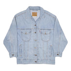 LEVI'S Womens Blue Denim Button Jacket S Cotton Blend Classic Casual
