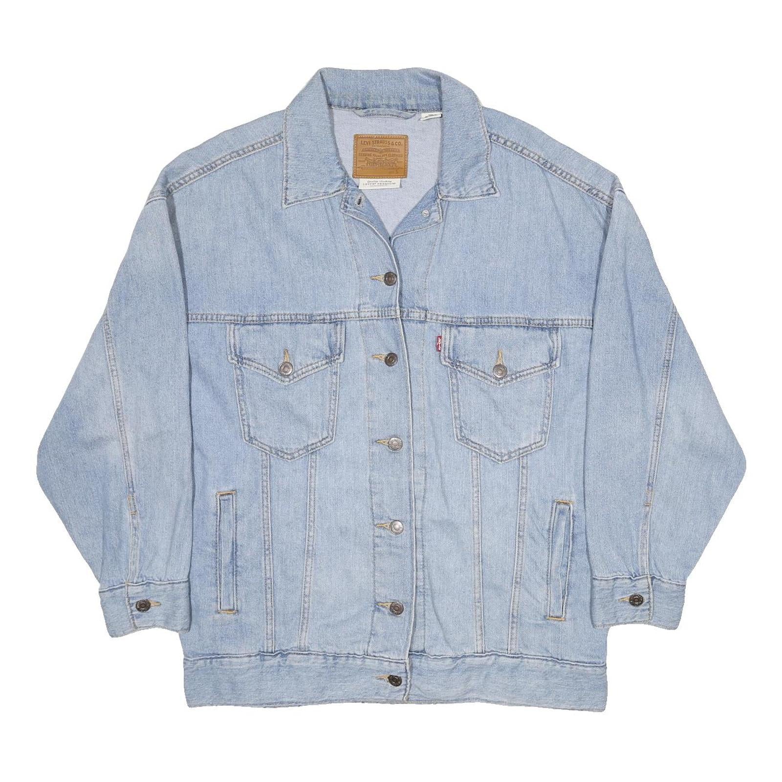 LEVI'S Womens Blue Denim Button Jacket S Cotton Blend Classic Casual