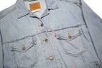 LEVI'S Womens Blue Denim Button Jacket S Cotton Blend Classic Casual