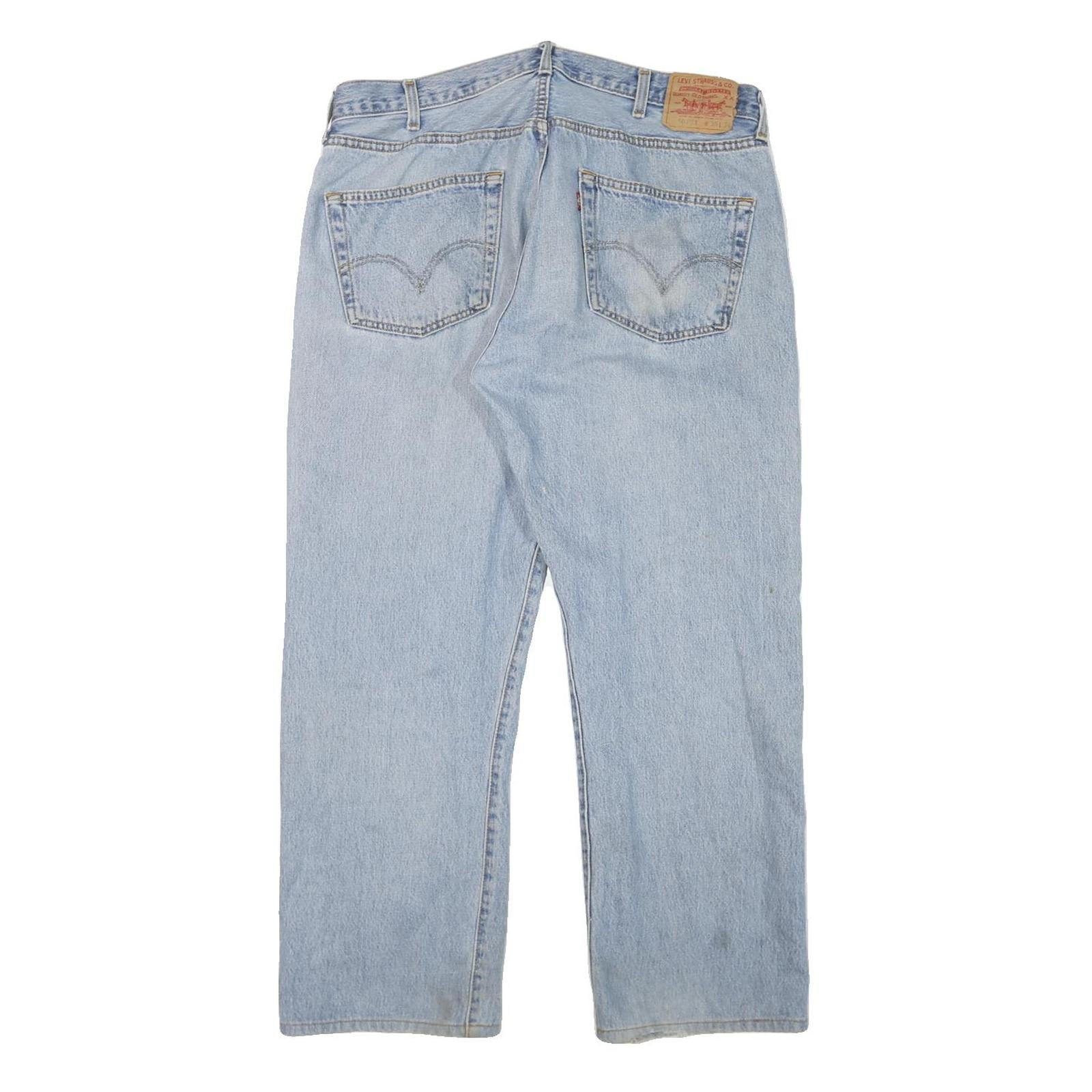 LEVI'S 501XX Mens Jeans Blue Regular Straight Denim Light W36 L28 Classic Button