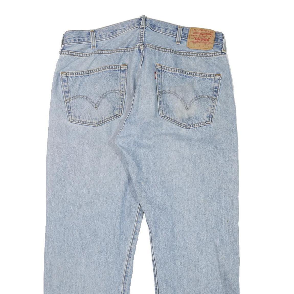 LEVI'S 501XX Mens Jeans Blue Regular Straight Denim Light W36 L28 Classic Button