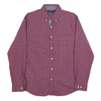 NAUTICA Mens Red & Blue Checked Shirt L Button Down Casual Cotton Blend