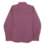 NAUTICA Mens Red & Blue Checked Shirt L Button Down Casual Cotton Blend