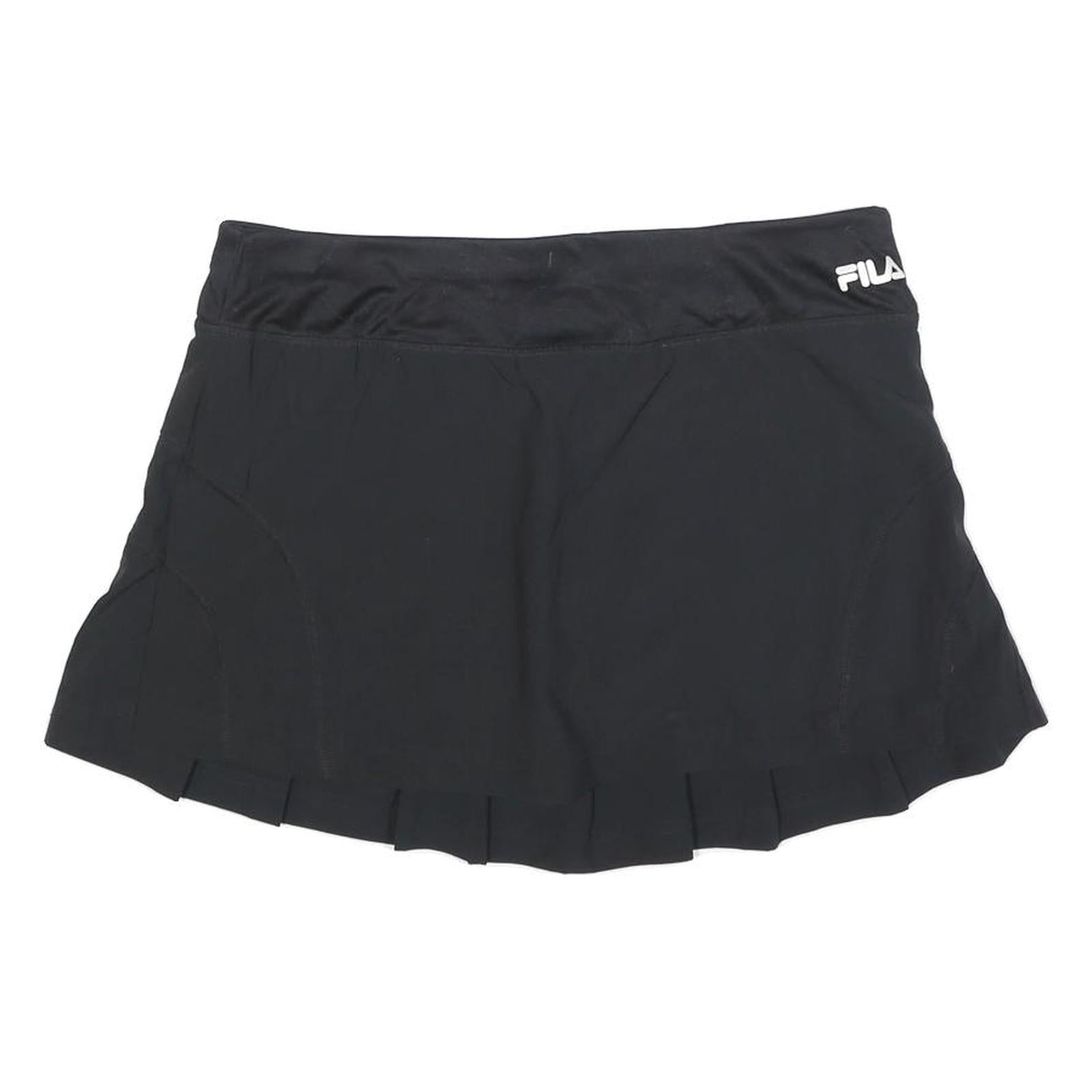 FILA Womens Black Tennis Mini Skort Polyester Blend Pleated Size L Sports