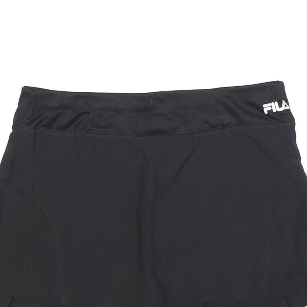 FILA Womens Black Tennis Mini Skort Polyester Blend Pleated Size L Sports