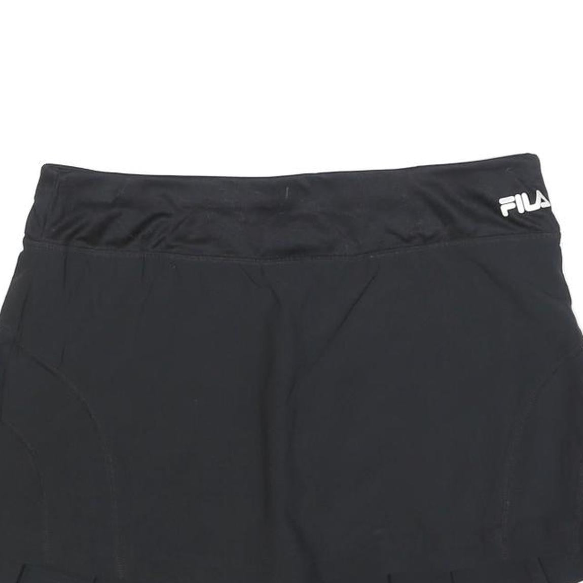 FILA Womens Black Tennis Mini Skort Polyester Blend Pleated Size L Sports
