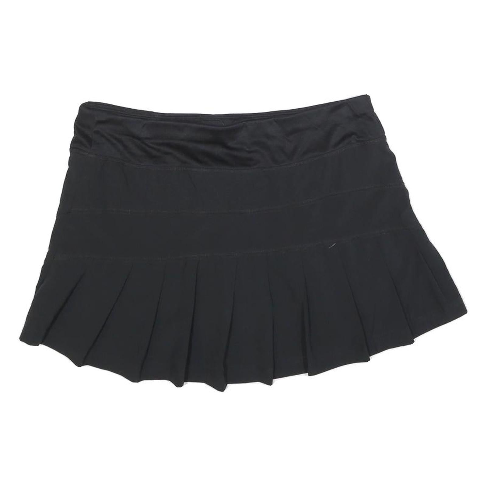 FILA Womens Black Tennis Mini Skort Polyester Blend Pleated Size L Sports