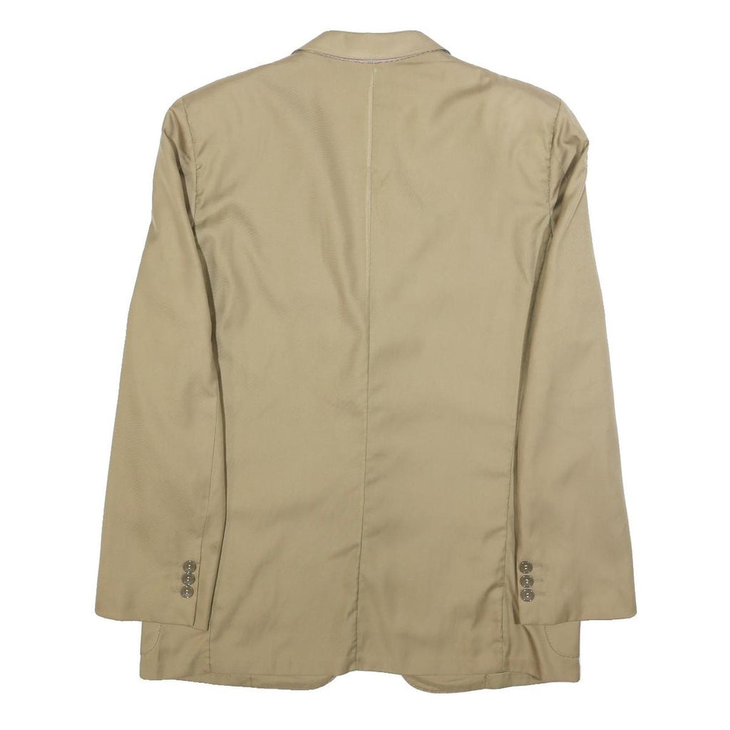 VALENTINO Mens Beige Classic Jacket M Woven Button Closure Plain Smart Casual