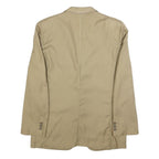 VALENTINO Mens Beige Classic Jacket M Woven Button Closure Plain Smart Casual