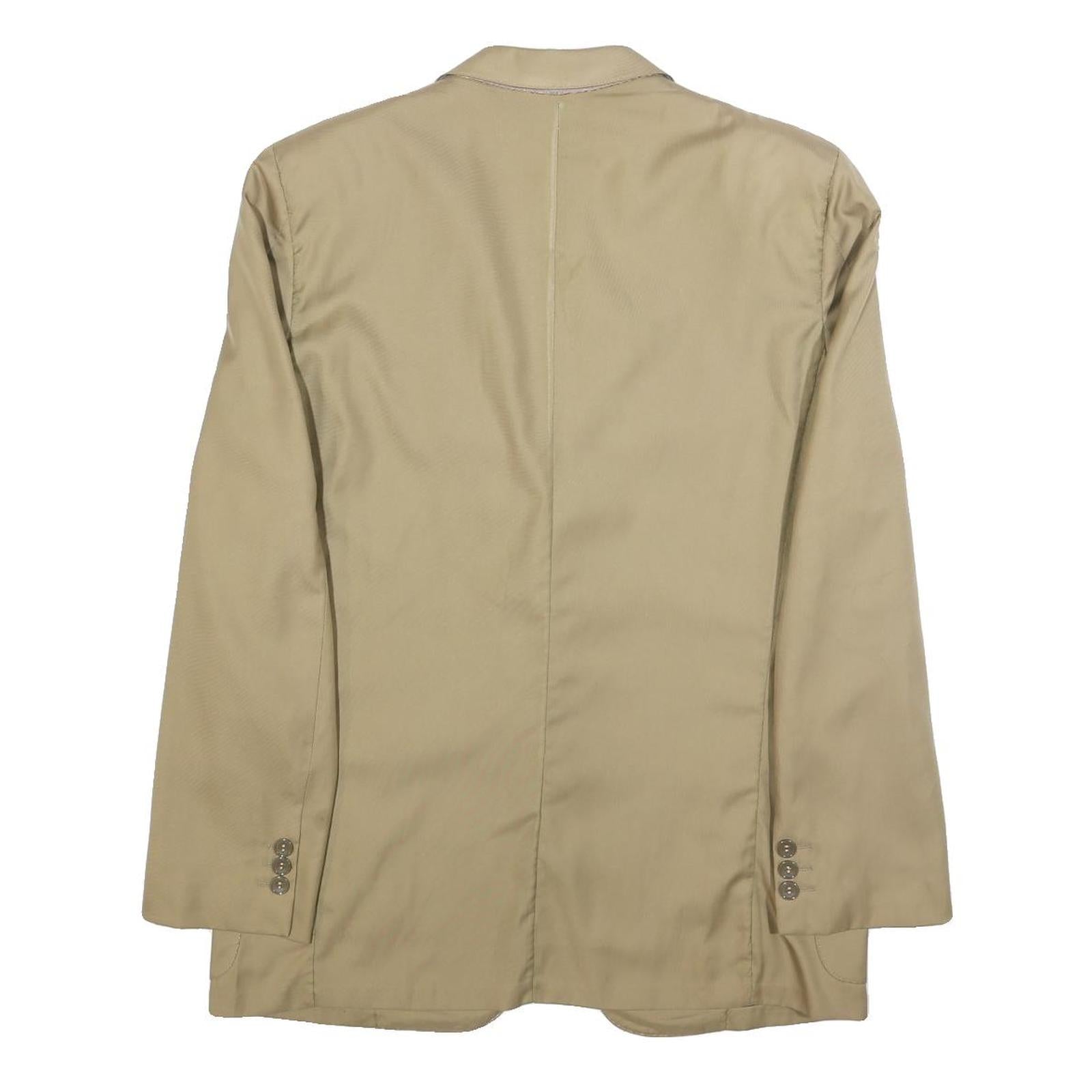 VALENTINO Mens Beige Classic Jacket M Woven Button Closure Plain Smart Casual