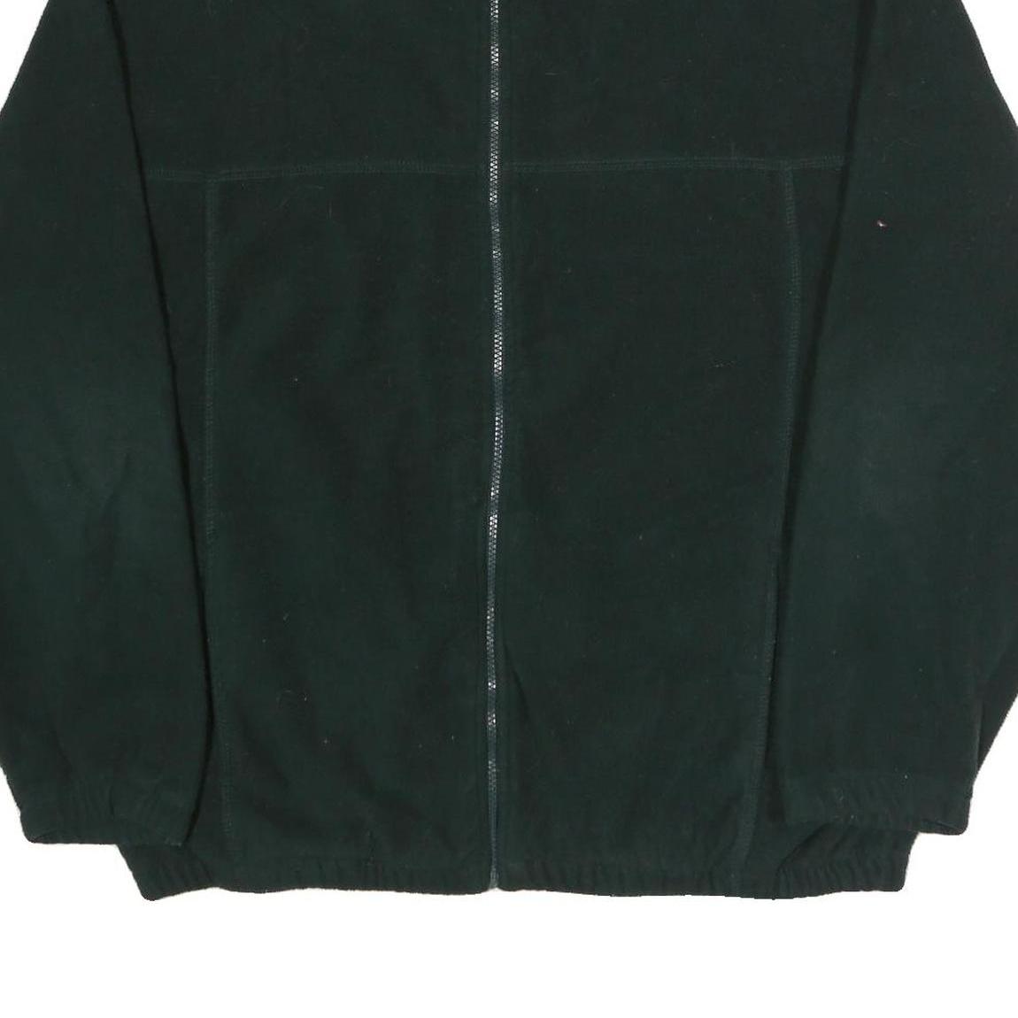 WEST-TEK Mens Green Polyester Zip Jacket XL Fleece Plain Casual Warm Outerwear